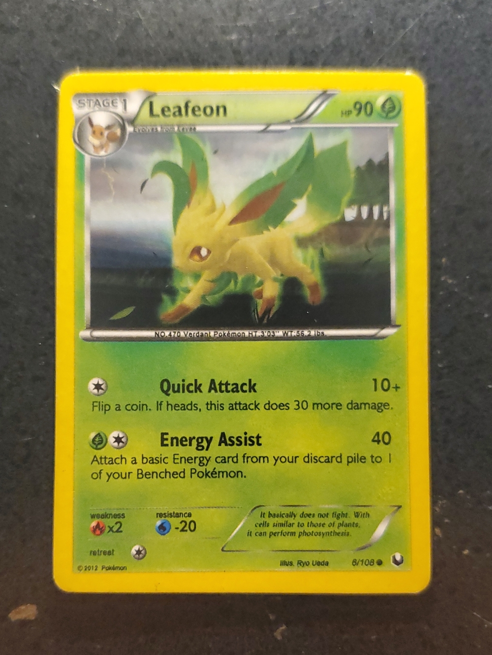 Pokemon Leafeon Green Yellow Card